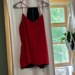 Black and red Reversible chiffon tank top